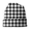 Buffalo Plaid Black and White Check Beanie Hat for Men/Women Slouchy Beanie Ski Skull Cap Winter Thin Stretch Acrylic Knit Hat view 3