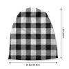 Buffalo Plaid Black and White Check Beanie Hat for Men/Women Slouchy Beanie Ski Skull Cap Winter Thin Stretch Acrylic Knit Hat view 2