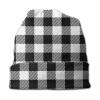 Buffalo Plaid Black and White Check Beanie Hat for Men/Women Slouchy Beanie Ski Skull Cap Winter Thin Stretch Acrylic Knit Hat view 3
