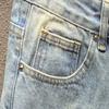 Men's Fashion Ripped Short Jeans Frayed Cut Off Slim Fit Denim Shorts Casual Straight Breathable Jean Short-Pant (28,Light Blue) view 4