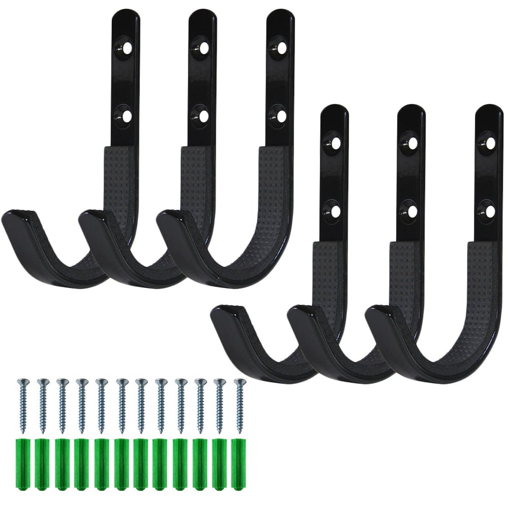 Augenweide 6 Pack Gun Rack Storage Rifles Shotgun Hooks Wall Mount Hangers for Any Rifles Shotguns Archery Bow with Soft Padding and Heavy Duty Steel (Black)