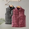 Xiangliy Autumn Women Ultra Light Down Vest White Duck Down Coat Parka Female Casual Sleeveless Waistcoat rose red L view 2