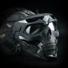 Guayma Airsoft Skull Mask Full Face Protective with Tactical Military Balaclava Headgear for Paintball Shooting CS Halloween Cosplay Party Costume Movie,BK view 2