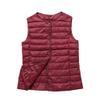 90% Ultra Light White Duck Down Women Vest Thin Coat Women Duck Down Sleeveless Jacket V Collar Or O Collar Coat Burgundy L