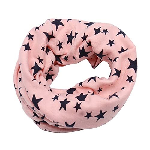 FJZAD Casual Boys and Girls Winter Warm Cotton Scarf Kids Unisex Scarf Scarf Star Print (Color : Pink)