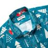 J&DHUASHA Christmas Hawaiian Shirt for Men Short Sleeve Button Down Santa Vacation Dress Shirts (Christmas Blue, S) view 4