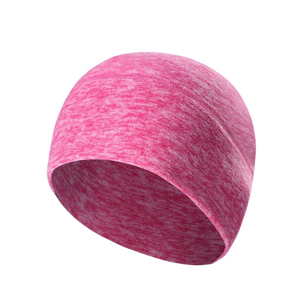 Men Women Skull Cap Helmet Liner Winter Ski Motorcycle Cationic Fabric Beanie Hat (Rose Red)
