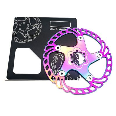 LvTu Disc Brake 140mm 160mm Bike Floating Rotor, Stainless Steel With 6 Bolts - Colorful (Size : 180mm)