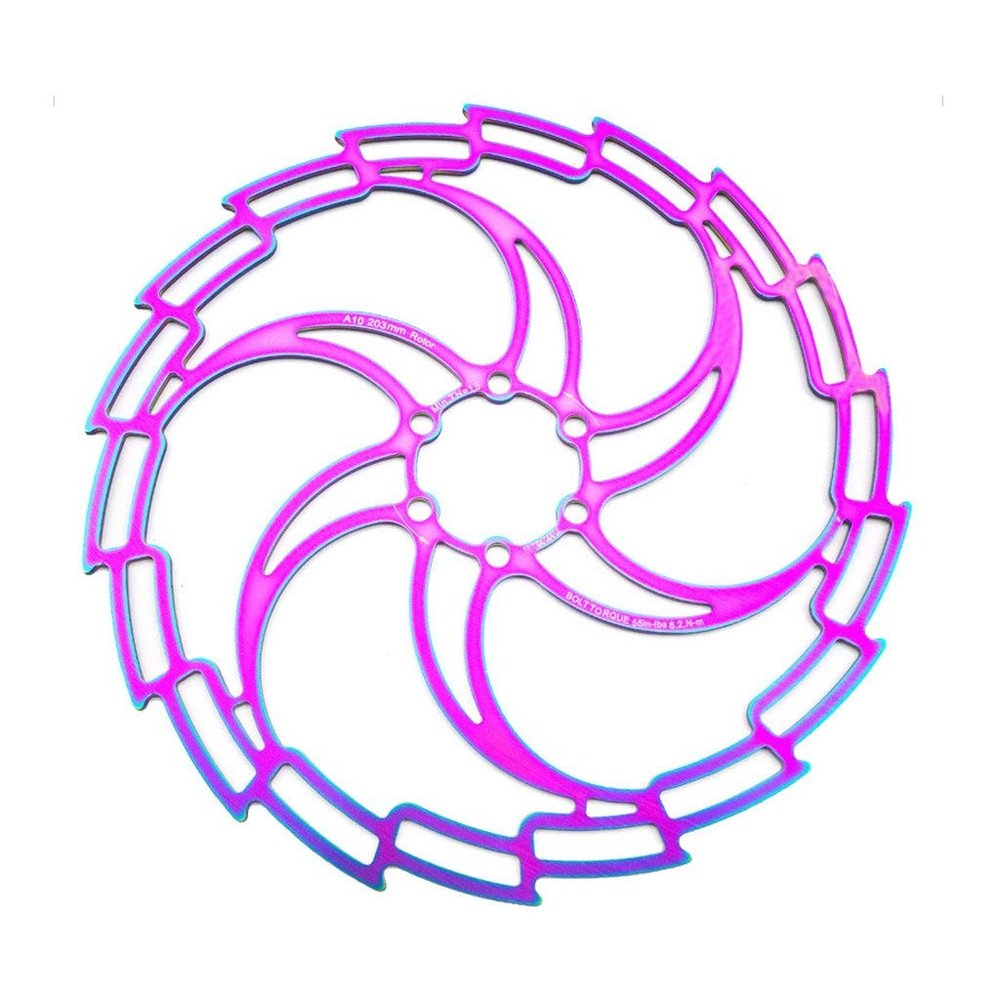 LvTu Bike Floating Disc Brake Rotor 203mm, with 6 Bolts Nickel-free Stainless Steel - Colorful