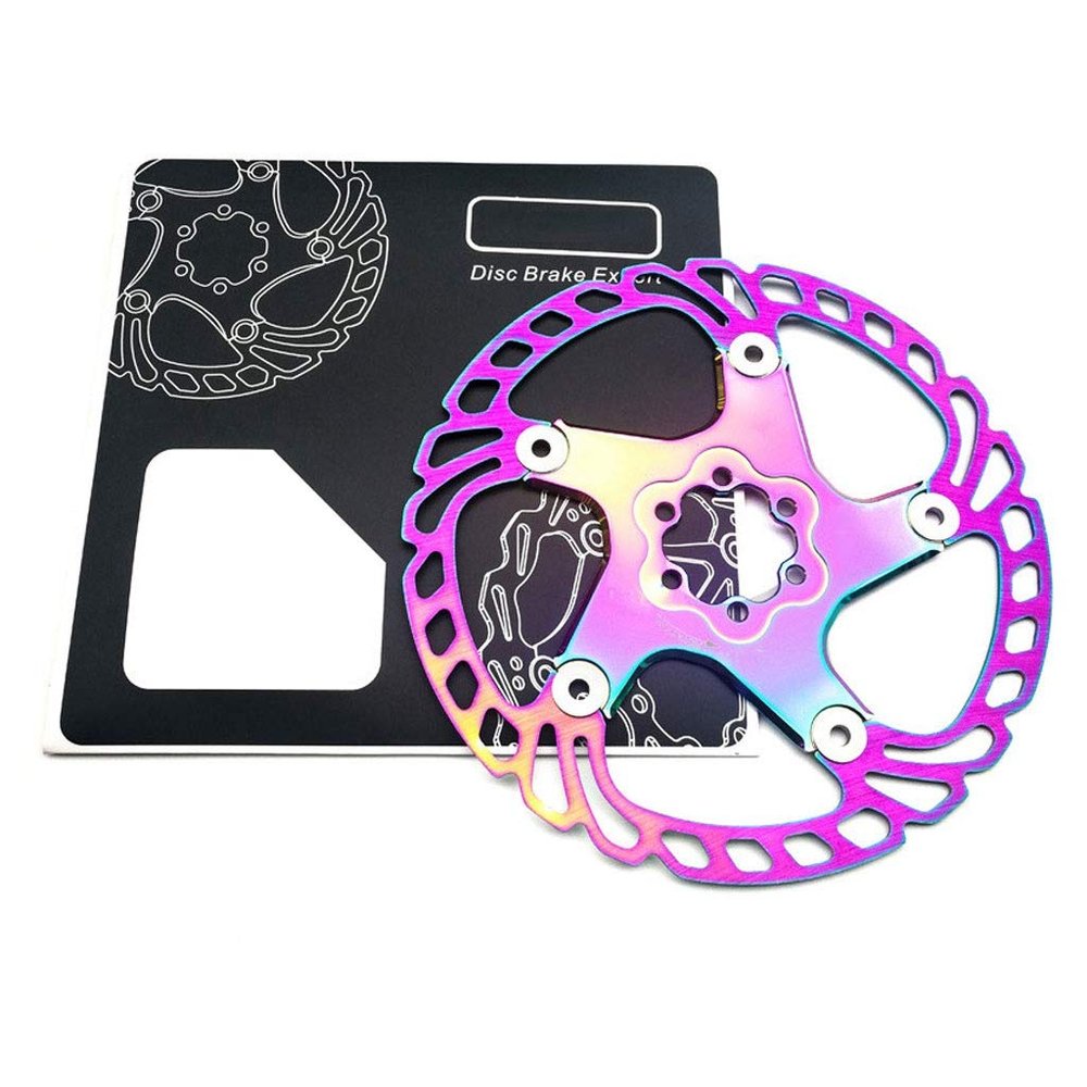 LvTu Disc Brake 140mm 160mm Bike Floating Rotor, Stainless Steel With 6 Bolts - Colorful (Size : 203mm)