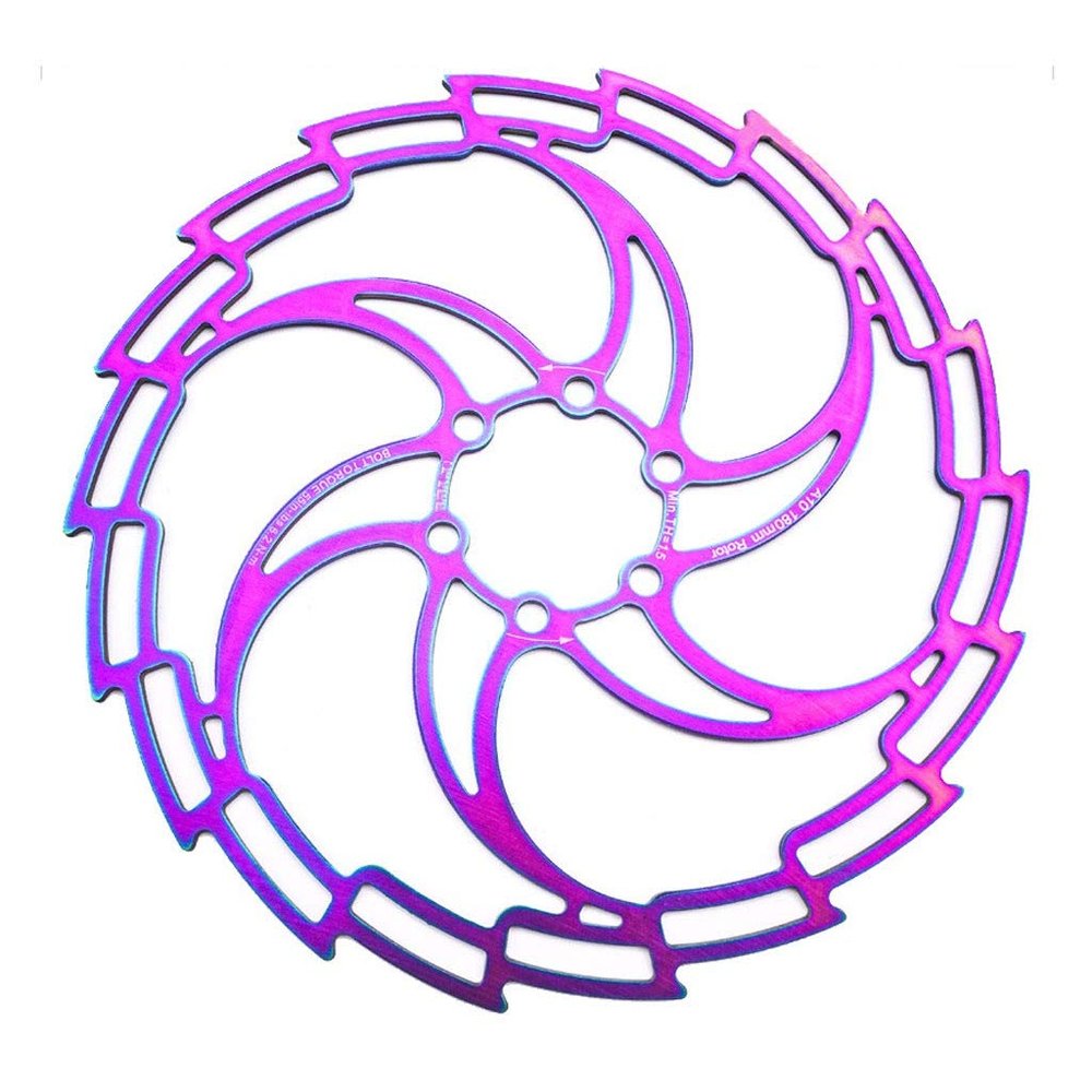 LvTu Rotor 180mm/160mm Mountain Bike Disc Brake, 6 Bolts Floating Rotor Colorful - Include 6 Screws (Color : 180mm)