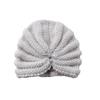 Baby Turban Knitted Candy Color Fall/Winter/Spring Infant & Toddler Bonnet Turban for Girls (Grey) view 2