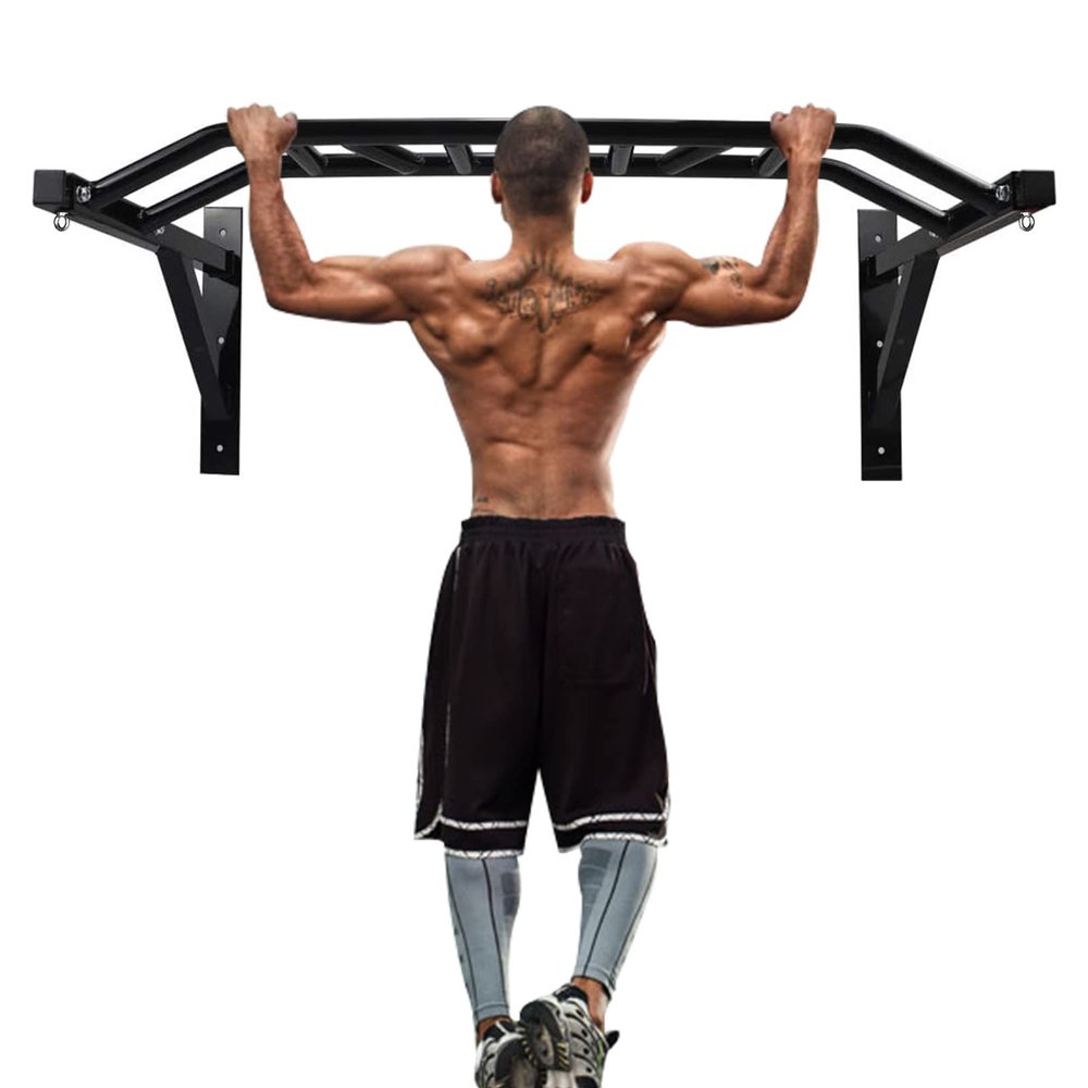ptlsy Wall Mounted Pull Up Bar with Multi Grip for Pull-up Chin-up Multifunctional Heavy Duty Chin Up Bar Ideal for Home Gym Fitness and Workouts Cross-Training Full Body Strength Training