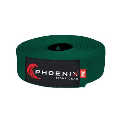 Phoenix Fight Gear Kids Jiu Jitsu Mixed Martial Arts BJJ Belt in Black, White, Grey, Orange, Yellow, Green, Purple, and Blue, Sizes M00, M0, M1, M2, M3 (Green, M3)