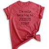 I'm Only Talking to Jesus Today Shirt, Unisex Women's Men's Shirt, Jesus Shirt, Christian Shirt, Heather Red, Small view 1