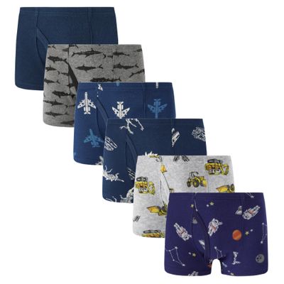 Winging Day Boys' Pure Cotton 6-Pack Boxer Brief Underwear Size 5T