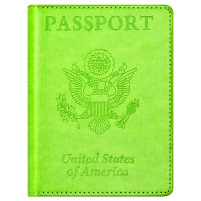 BB-green Passport and Vaccine Card Holder Combo with Vaccine Card Slot, Wallet, Cover for Women and Men