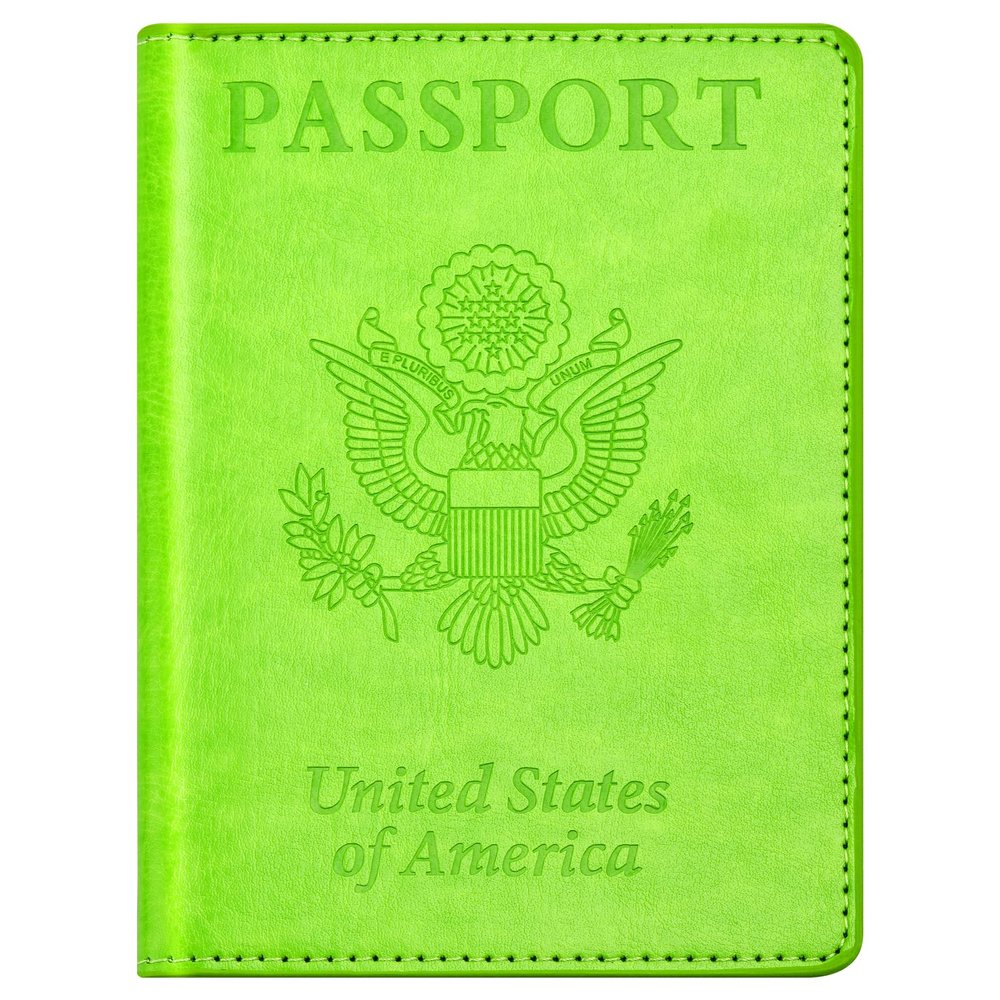BB-green Passport and Vaccine Card Holder Combo with Vaccine Card Slot, Wallet, Cover for Women and Men