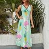 BAIKUTOUAN Pink Flamingos Women Sleeveless Maxi Dress Long Loose Funny view 3
