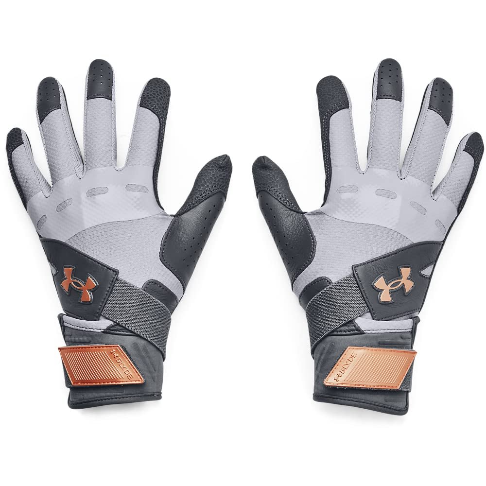 Under Armour Women's Glyde 21 Softball Gloves , (012) Pitch Gray / Mod Gray / Metallic Apricot , Large