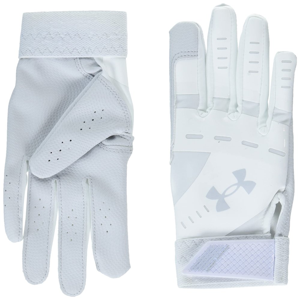 Under Armour Girls Radar Softball Gloves , (100) White / White / Halo Gray , Medium