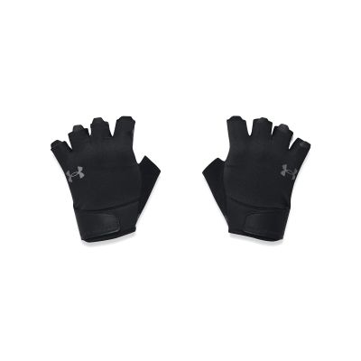 Under Armour Men's Training Half Finger Gloves , (001) Black / Black / Pitch Gray, Large