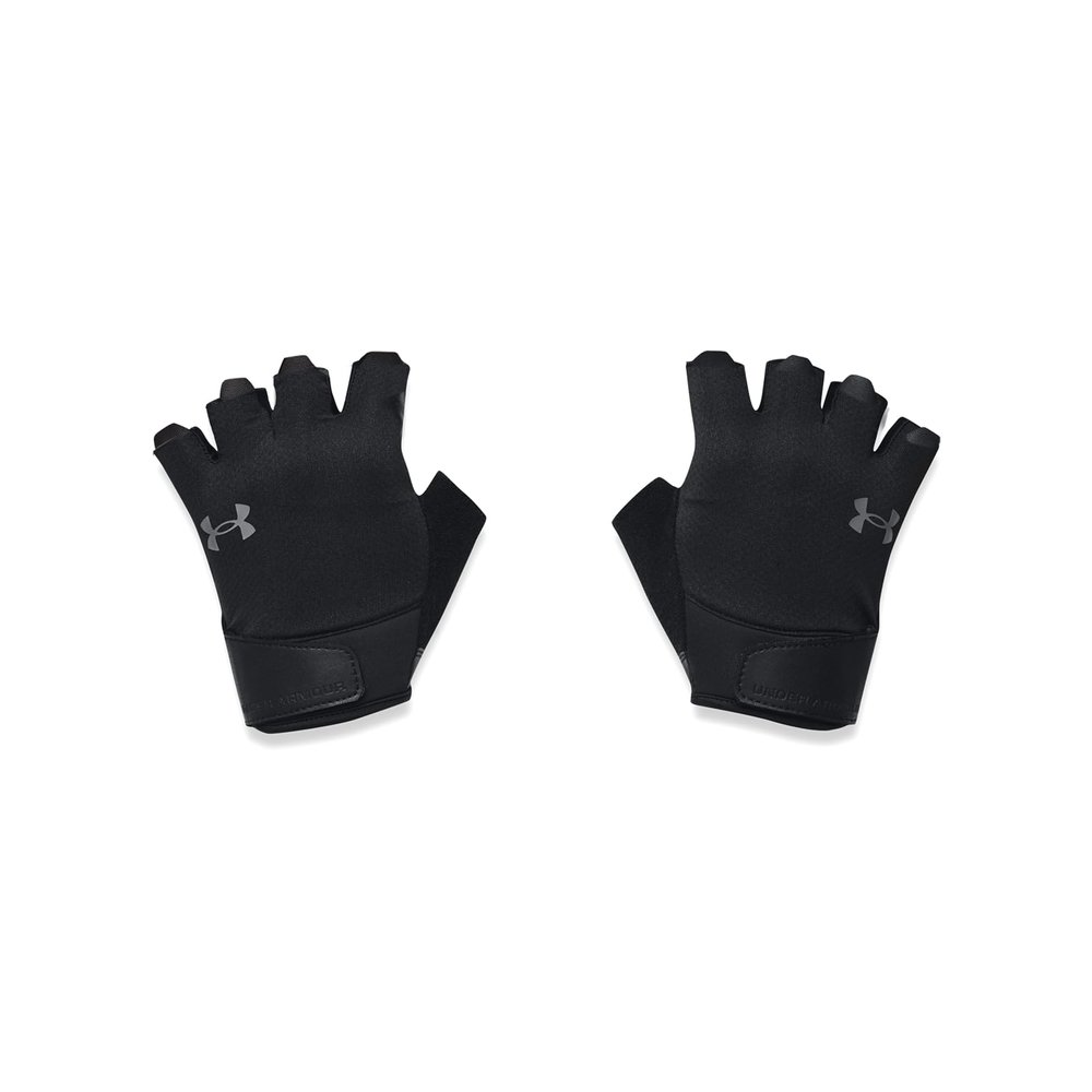 Under Armour Men's Training Half Finger Gloves , (001) Black / Black / Pitch Gray, Large