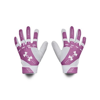 Under Armour Womens Radar Softball Gloves , (101) White / Jellyfish / White , Small