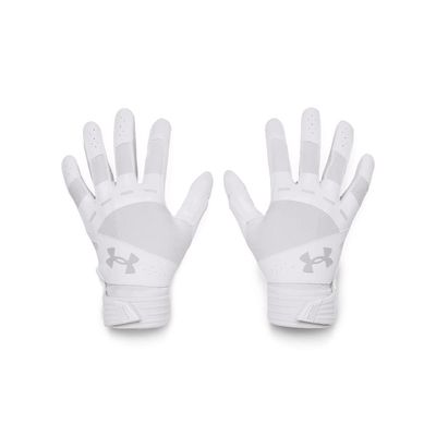 Under Armour Women's Motive Softball Gloves , (100) White / White / Halo Gray , Large