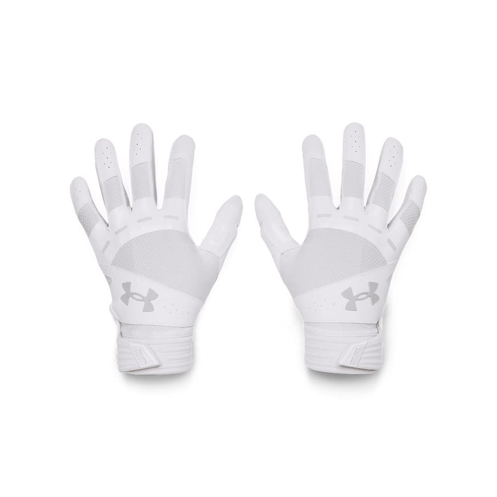 Under Armour Women's Motive Softball Gloves , (100) White / White / Halo Gray , Large