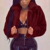 Women's Winter Faux Fur Long Sleeve Outerwear Crop Jacket Shaggy Fleece Teddy Coats Open Front Warm Short Cardigans view 2