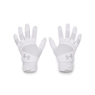 Under Armour Women's Motive Softball Gloves , (100) White / White / Halo Gray , Medium