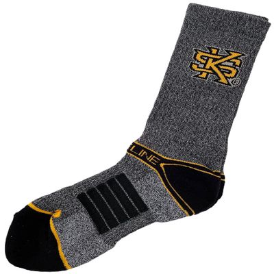 STRIDELINE MEN'S KENNESAW STATE OWL FULL KNIT 4 SOCKS GREY MELANGE