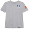 Under Armour Boys' New Freedom Flag T-Shirt, (036) Steel Light Heather / / Red, Youth X-Small view 1