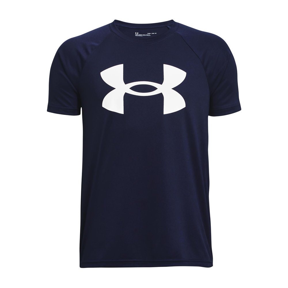 Under Armour Boys Tech Big Logo Short Sleeve T-Shirt, (410) Midnight Navy / / White, X-Large