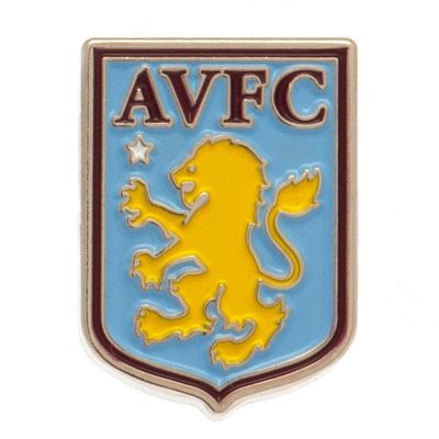 Aston Villa FC Crest Button (One Size) (Sky Blue/Claret Red)
