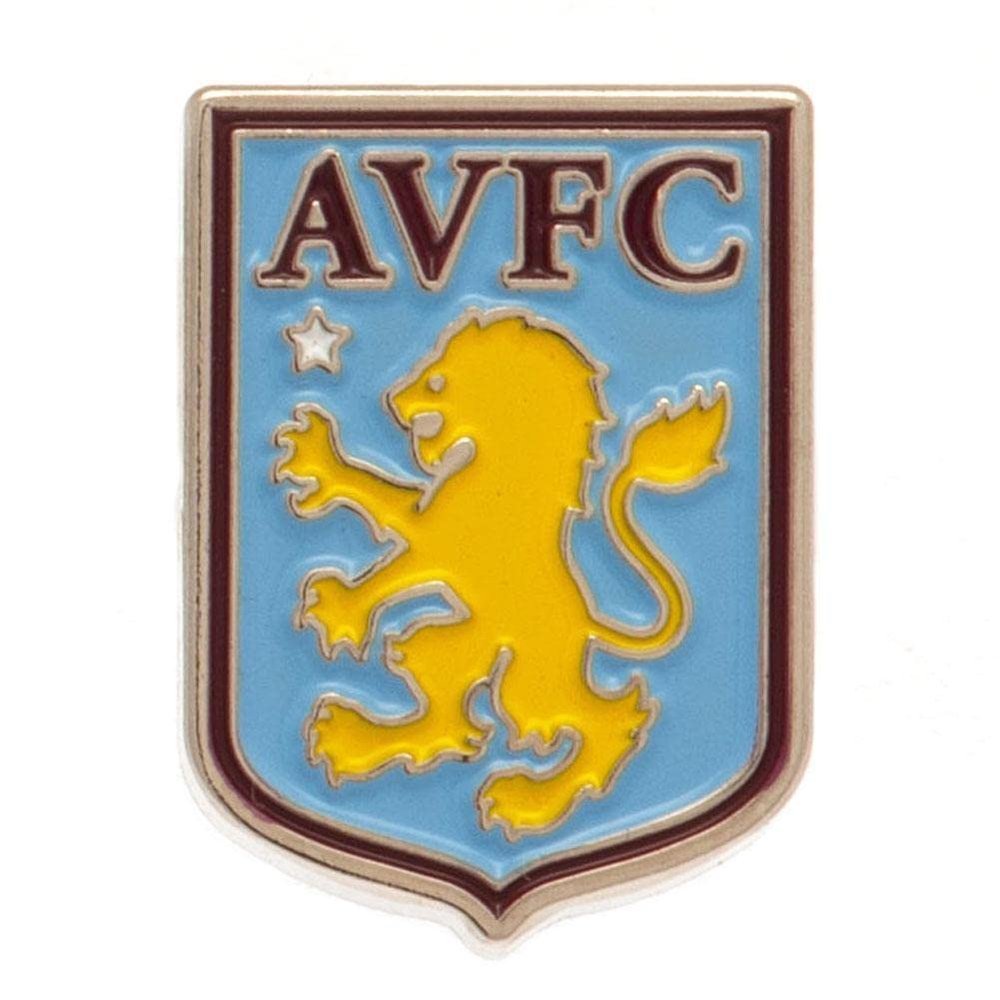 Aston Villa FC Crest Button (One Size) (Sky Blue/Claret Red)