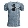 Under Armour Boys Tech Split Logo Hybrid Short-Sleeve T-Shirt, (437) Petrol Blue / / Black, Youth X-Small view 1