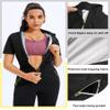 Junlan Sauna Suit for Women Sweat Jumpsuit Stand Collar Heat Trapping Shirt for Women Workout Sports(Black,XX-Large) view 3