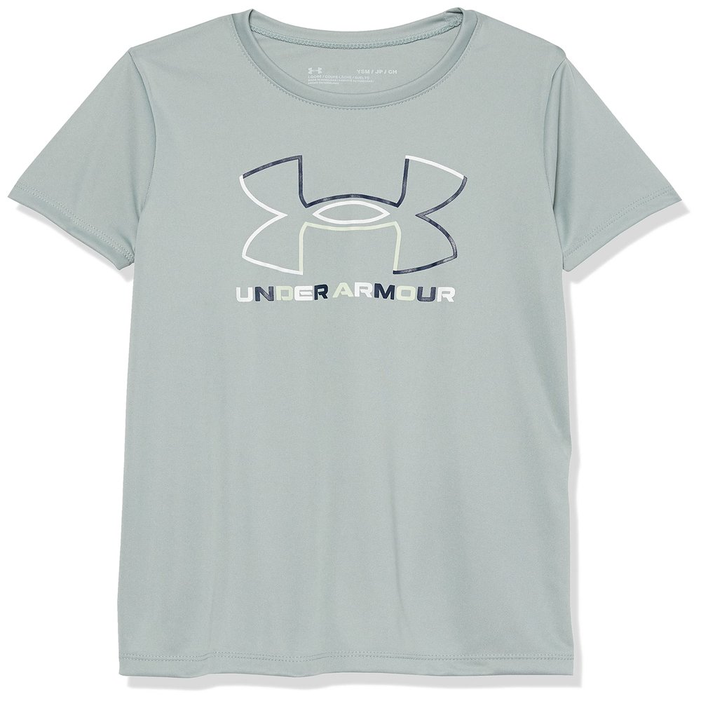 Under Armour Girls Tech Big Logo Short Sleeve T-ShirtDISC, (781) Opal Green / / Midnight Navy, Youth Large
