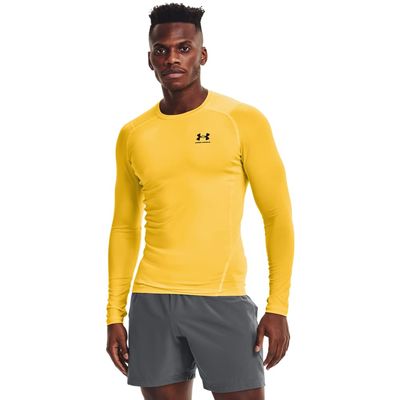 Under Armour Men's Armour HeatGear Compression Long-Sleeve T-Shirt, (790) Taxi / / Black, X-Large