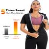 Junlan Sauna Suit for Women Sweat Jumpsuit Stand Collar Heat Trapping Shirt for Women Workout Sports(Black,Large) view 2