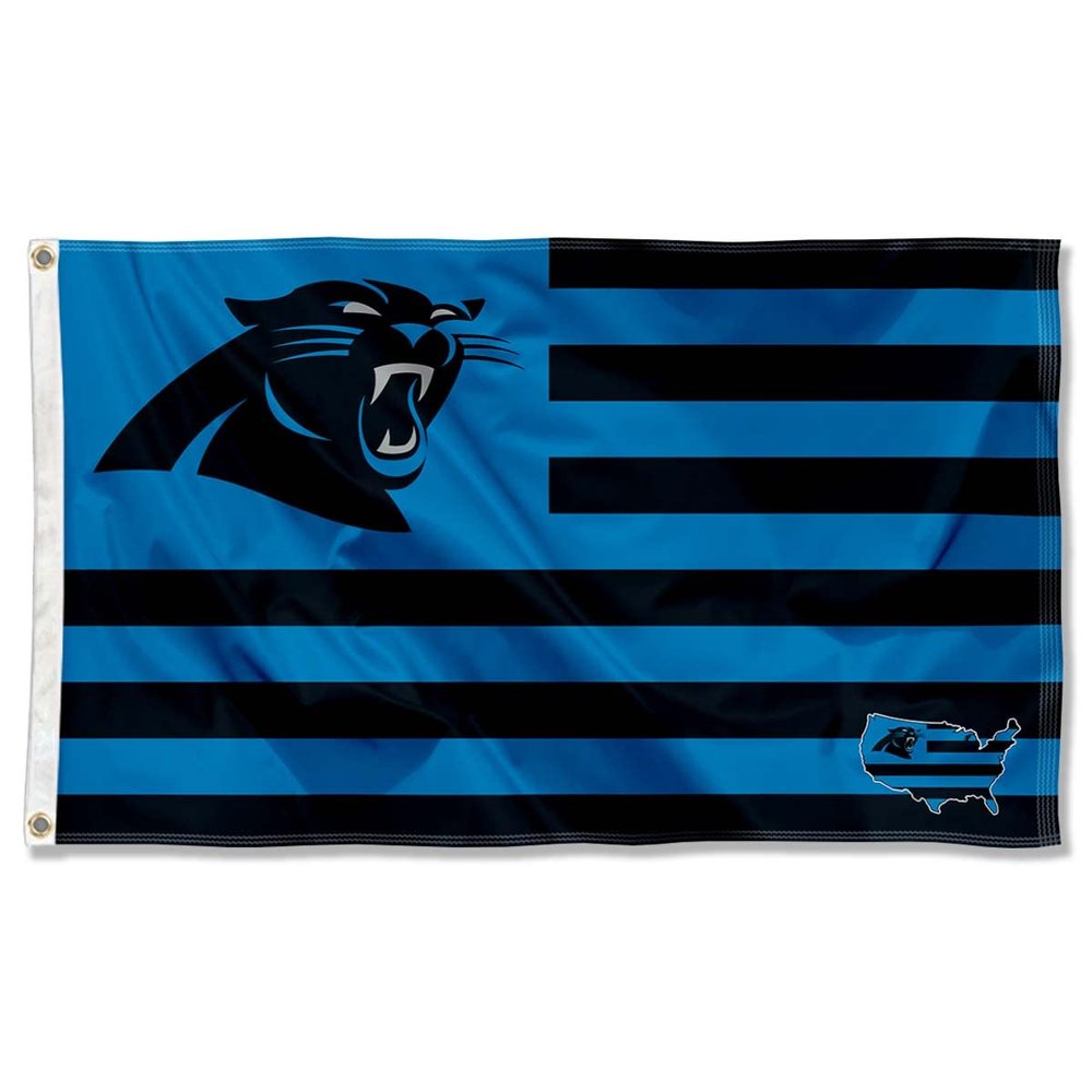 Carolina Panthers USA American Nation Stripes 3x5 Grommet Flag
