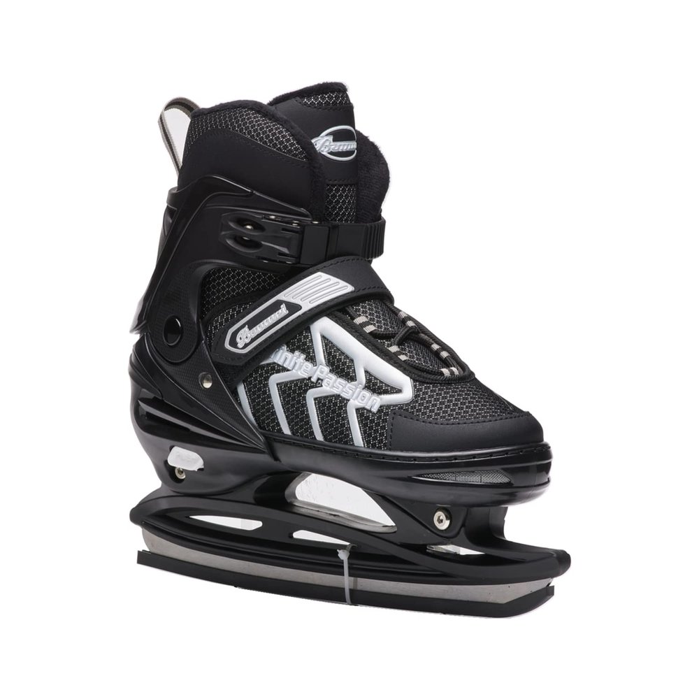 Ice SkatesBoys Hockey Skates,Skates with Adjustable 4 Sizes for Boys Girls Youth Men Women and Beginners (Black Silver, XL (8-10) Women's/(7-9) Men's)