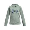 Under Armour Girls Rival Fleece Big Logo Hoodie, (781) Opal Green / / Midnight Navy, Youth X-Small view 1