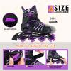 BOBICOM Adjustable Inline Skates with Full Light Up Wheels,Outdoor Illuminating Roller Skates for Kids and Adults, Girls and Boys, Men and Women, Purple L view 2