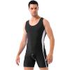 Alvivi Mens Sexy Wrestling Tank Top T-Shirt One Piece Backless Fitness Sports Workout Jumpsuit Black Medium view 1