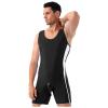 Alvivi Mens Sexy Wrestling Tank Top T-Shirt One Piece Backless Fitness Sports Workout Jumpsuit Black Medium view 2