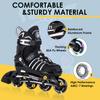 BOBICOM Adjustable Inline Skates with Full Light Up Wheels,Outdoor Illuminating Roller Skates for Kids and Adults, Girls and Boys, Men and Women, Black L view 4