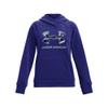 Under Armour Girls Rival Fleece Big Logo Hoodie, (456) Bauhaus Blue / / Opal Green, Youth Small view 1